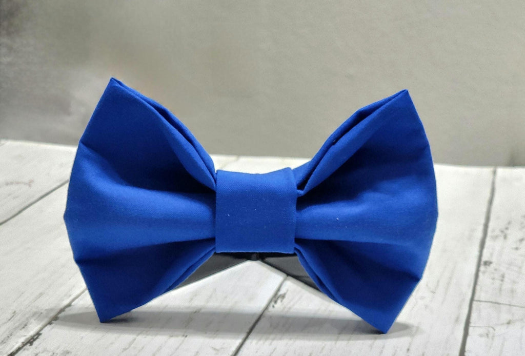Solid Blue or Polka Dot Dog Bow Tie