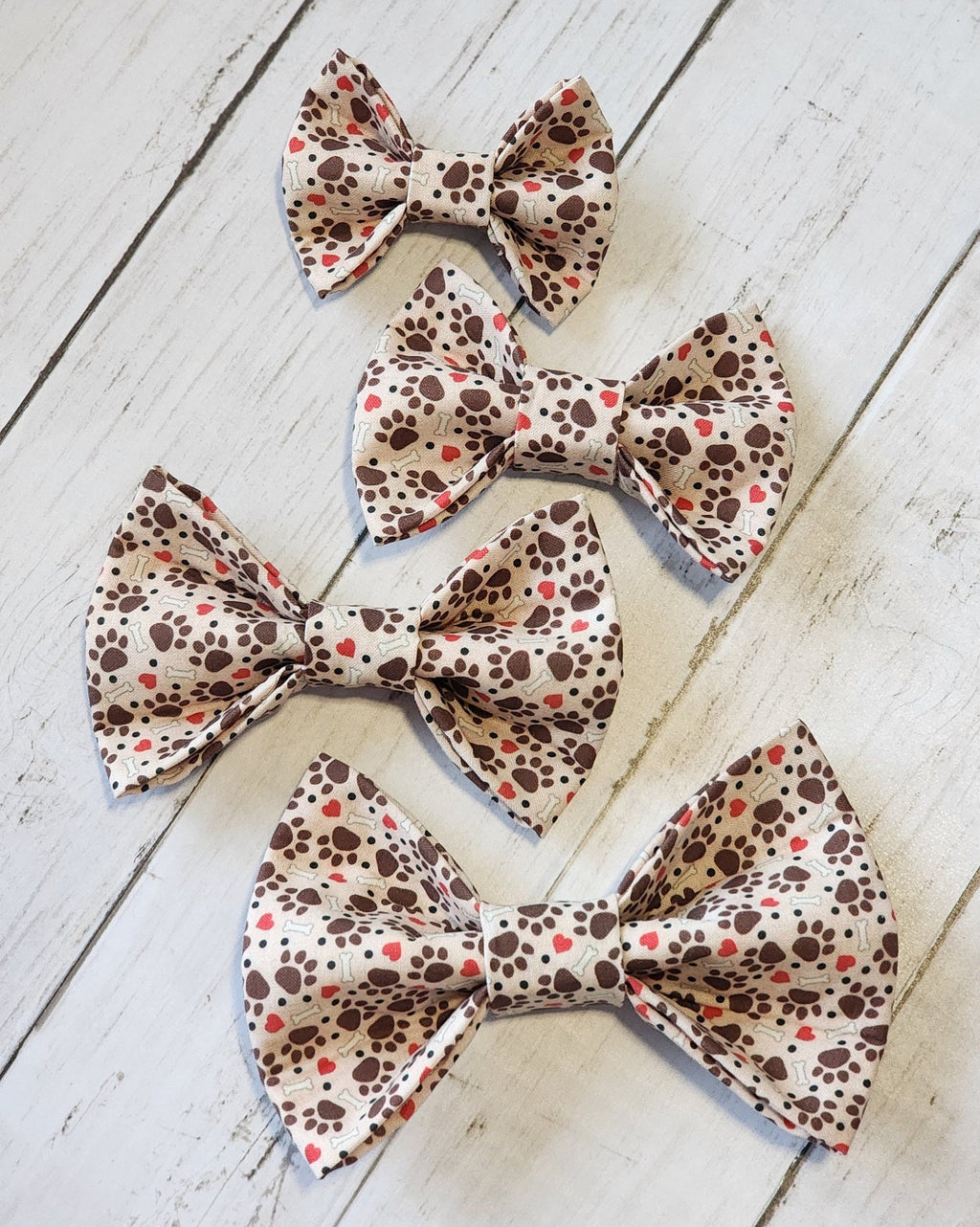Tan With Brown Paws Pet Bow Tie