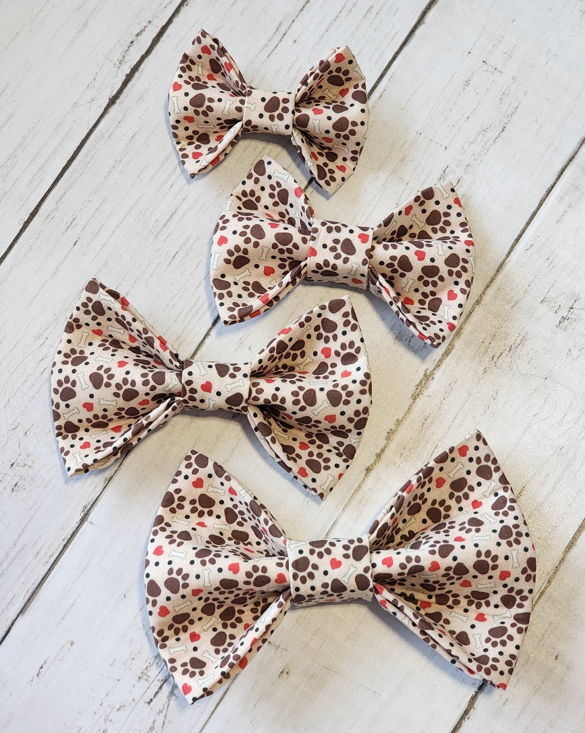 Tan With Brown Paws Pet Bow Tie