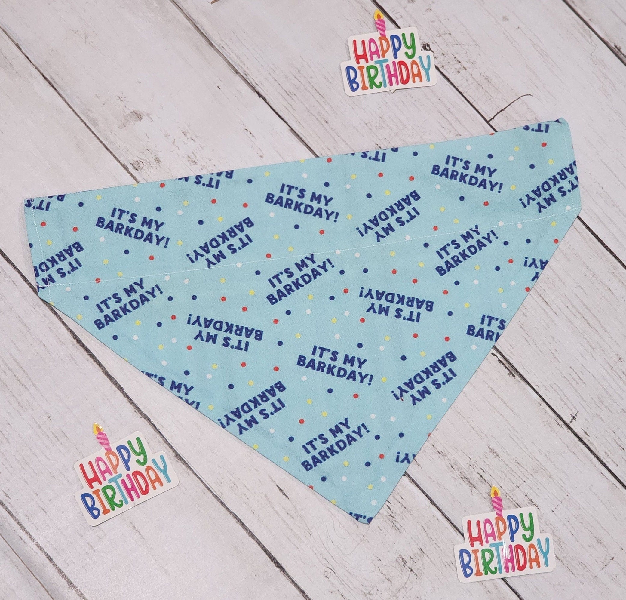 Blue Barkday Bandana