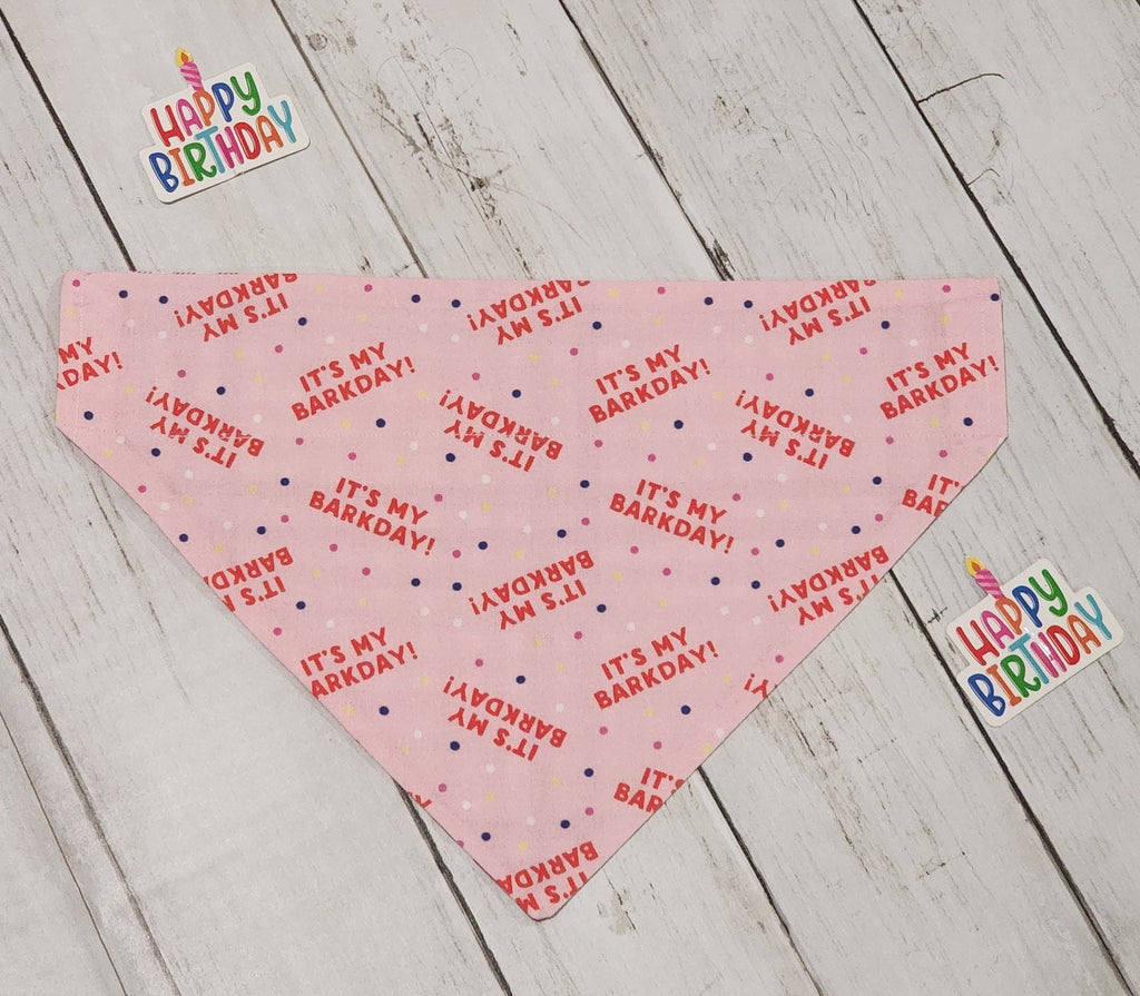 Pink Barkday Bandana