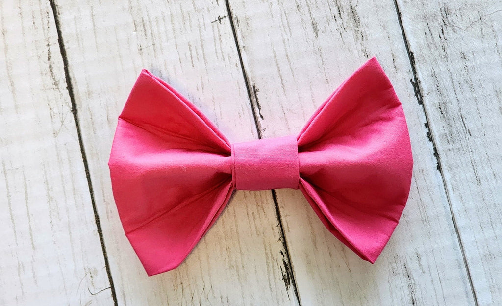 Solid Pink or Polka Dot Dog Bow Tie