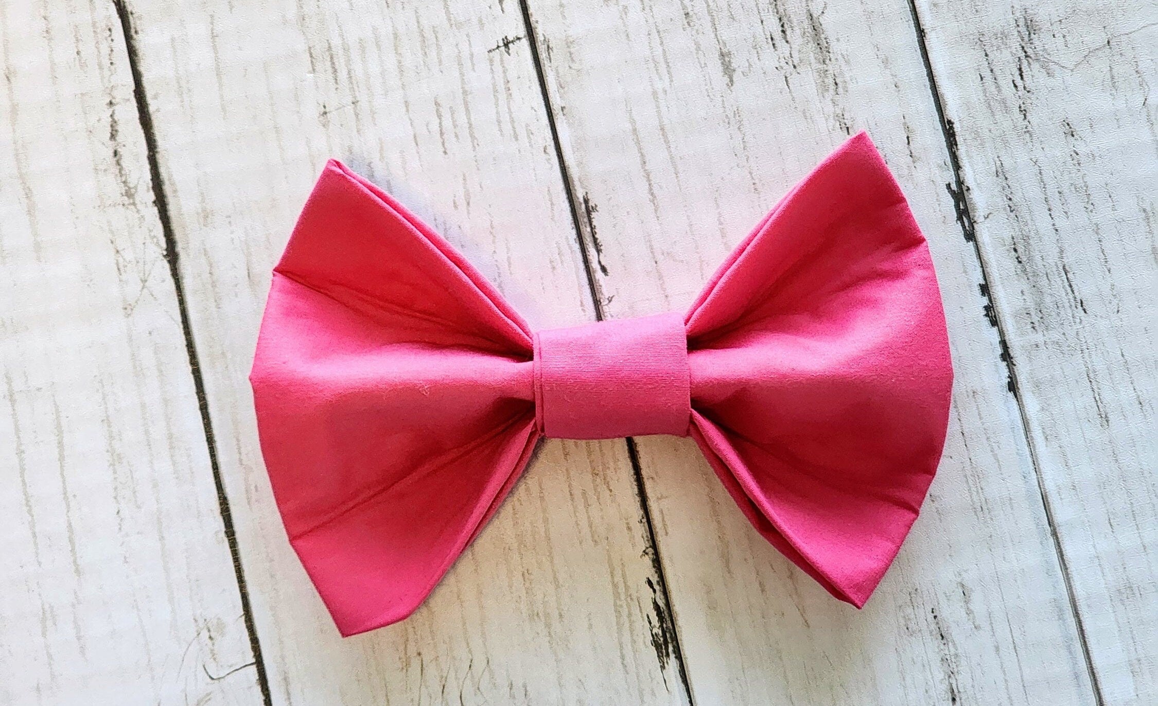 Solid Pink or Polka Dot Dog Bow Tie