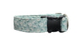 Wide Teal Daisy Dog Collar