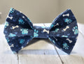 Blue Dog Bow Tie With Heart, Paws and Bones