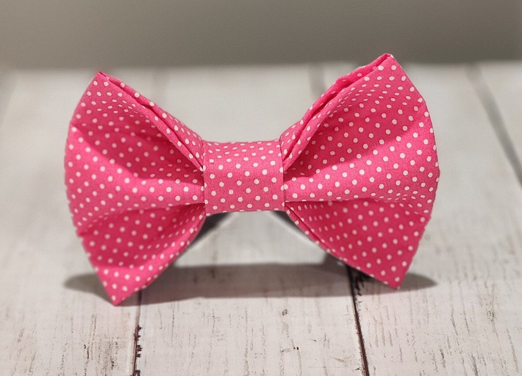Solid Pink or Polka Dot Dog Bow Tie