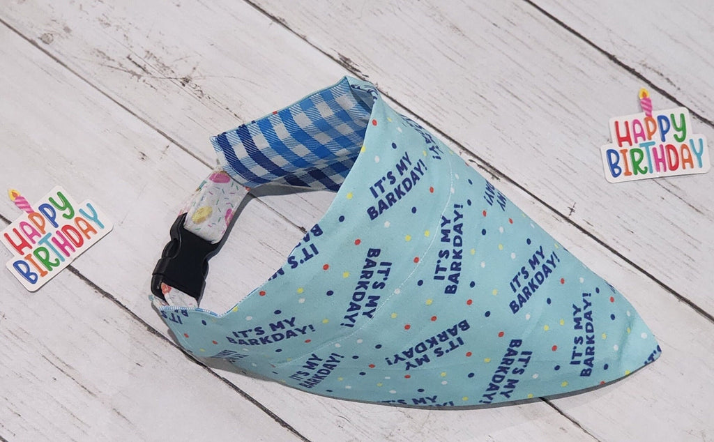 Blue Barkday Bandana