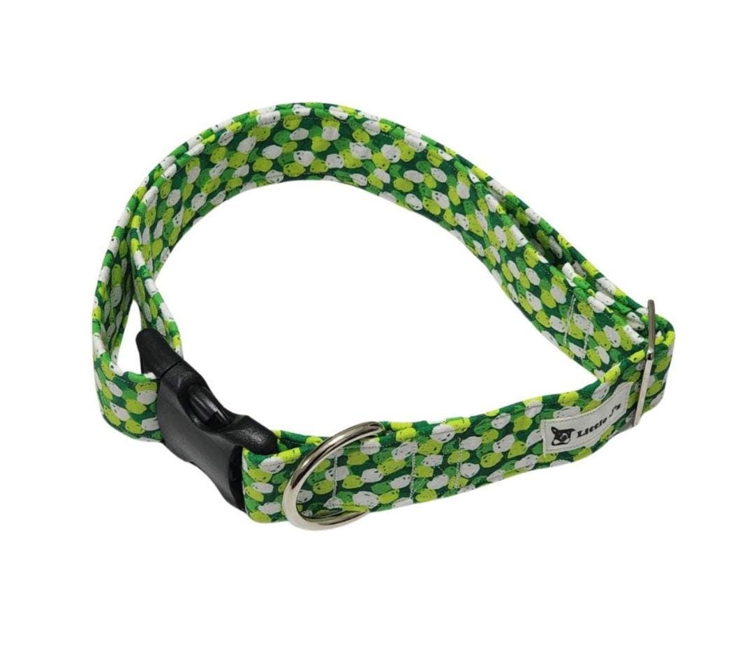 Wide Green Polka Dot Dog Collar