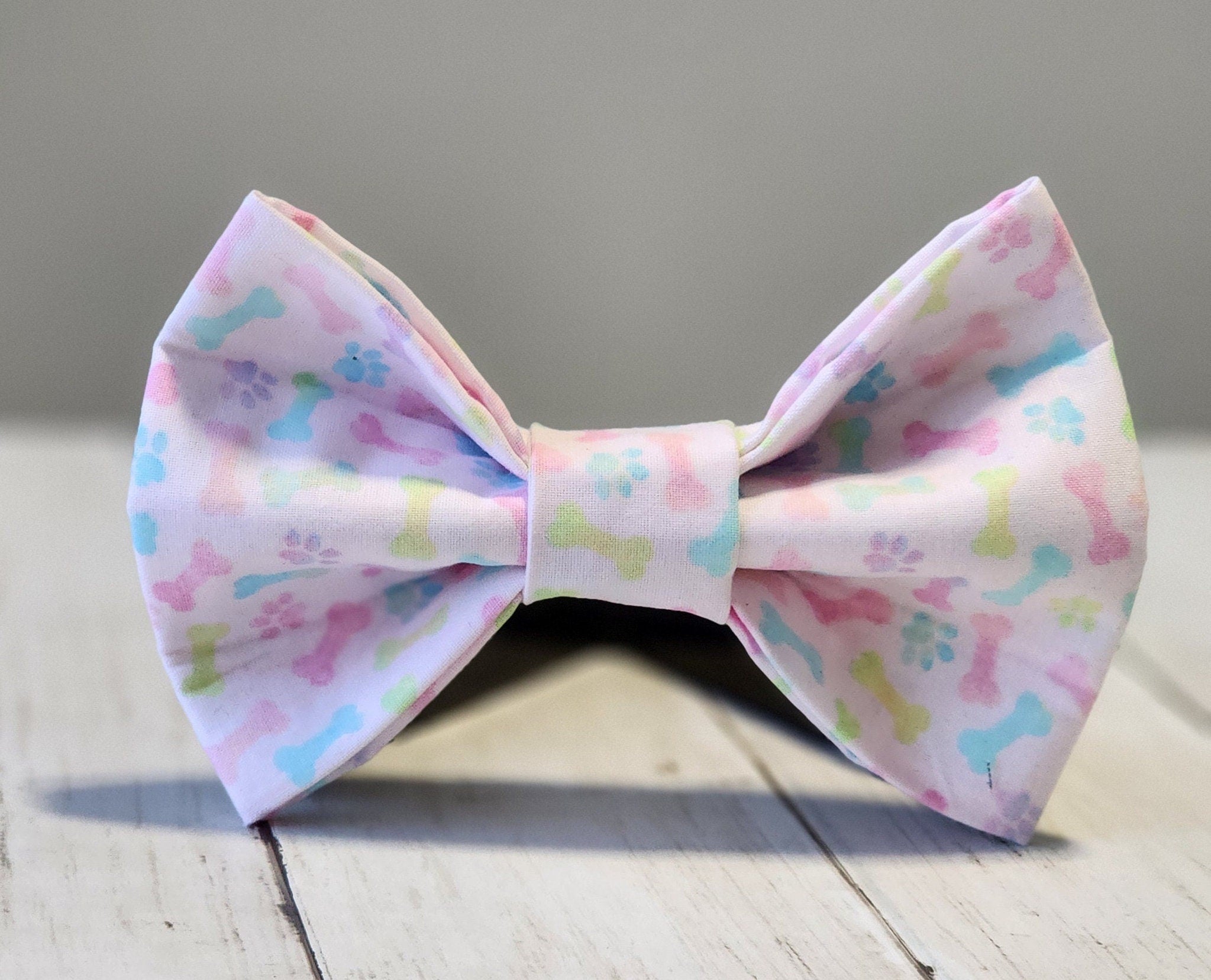 Spring Pink Dog Bow Tie