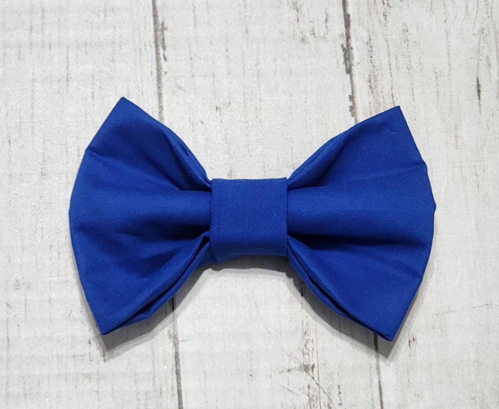 Solid Blue or Polka Dot Dog Bow Tie