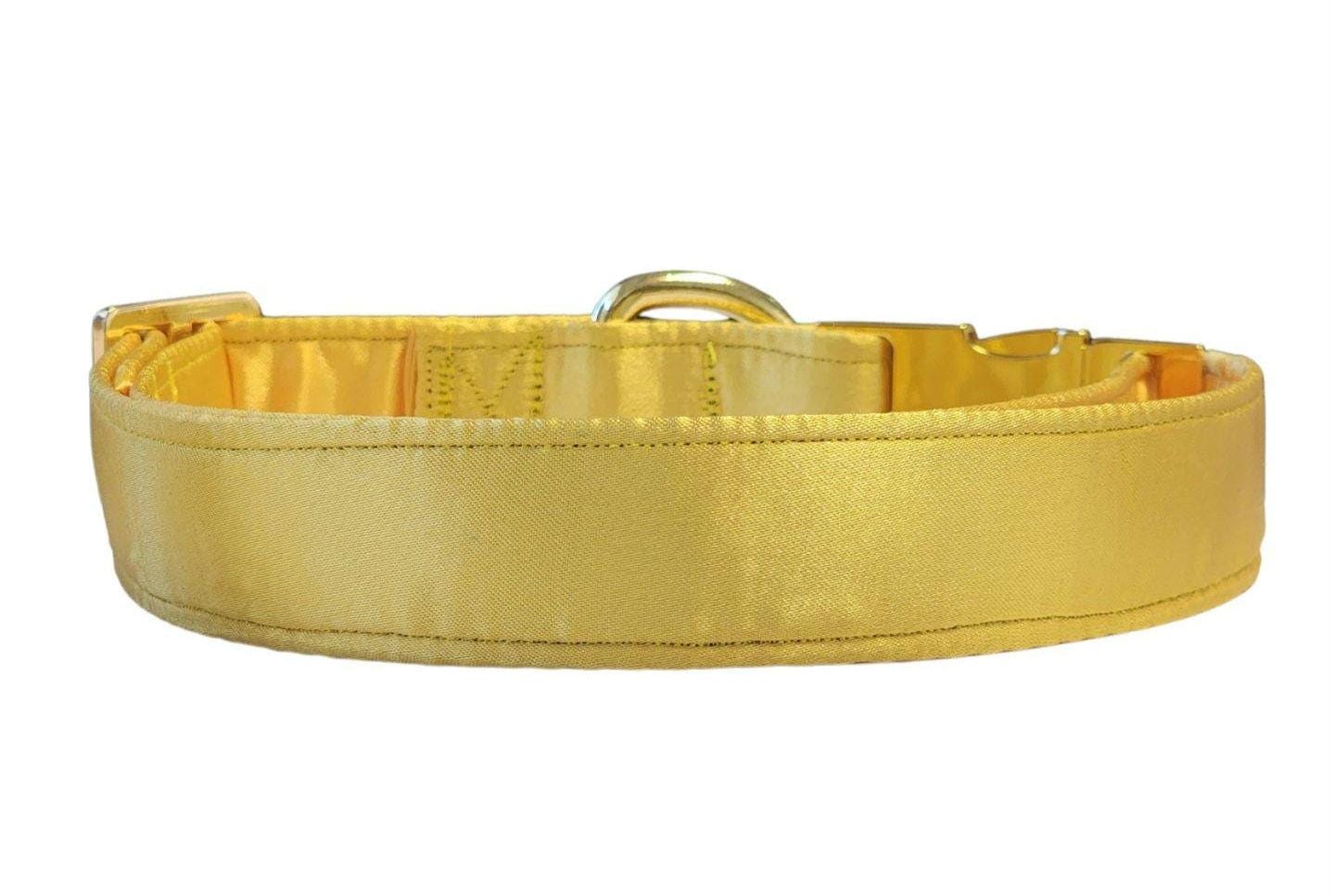 Yellow Satin Dog Collar