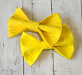 Solid Yellow or Polka Dot Dog Bow Tie