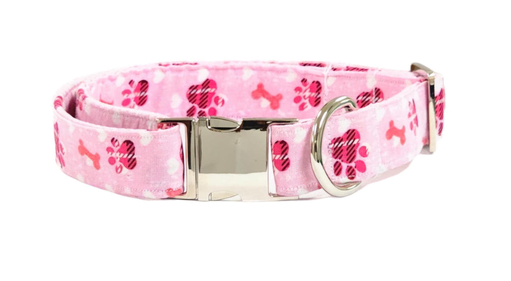 Pink With Paws Dog Collar