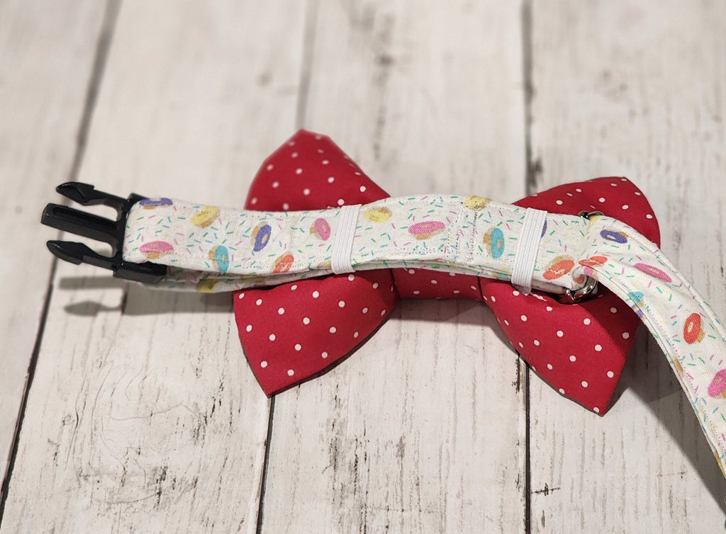 Solid Red or Polka Dot Dog Bow Tie
