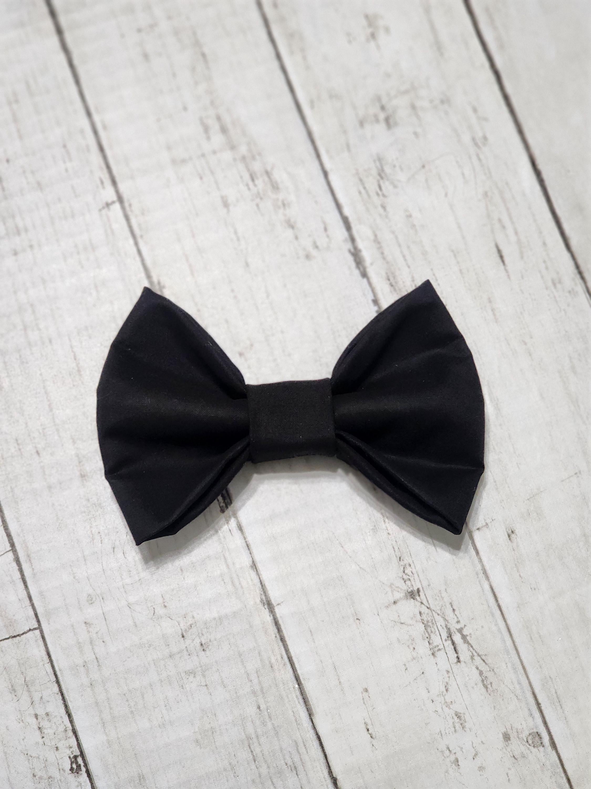 Solid Black or Polka Dot Dog Bow Tie