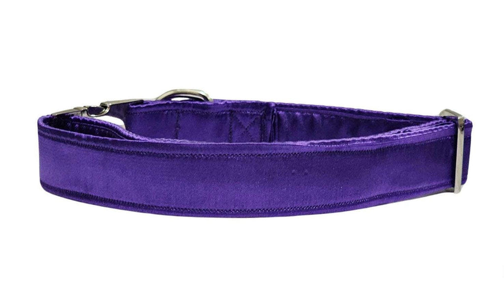 Dark Purple Satin Dog Collar
