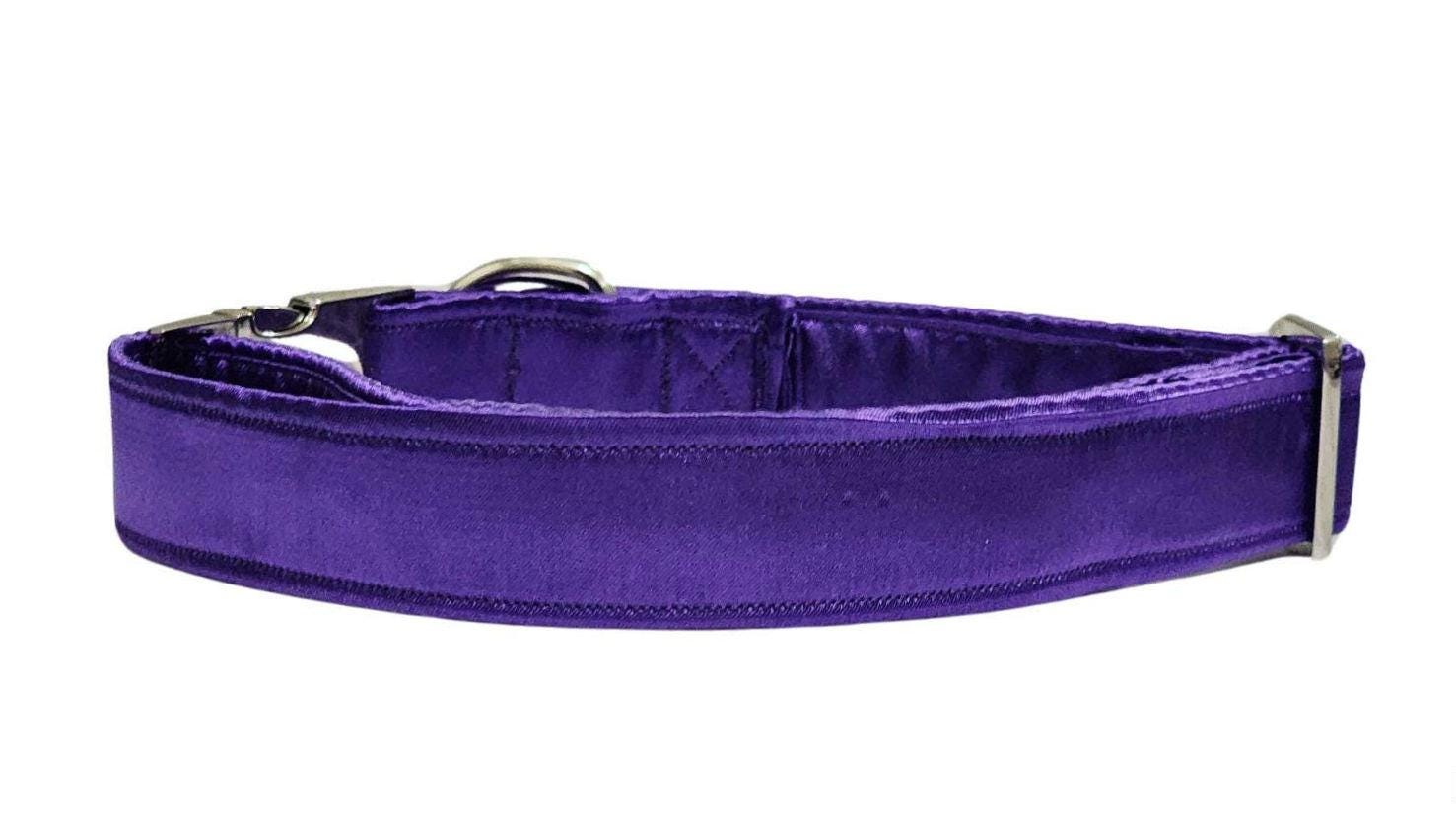Dark Purple Satin Dog Collar