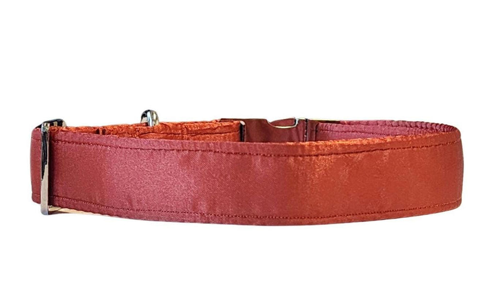 Burnt Orange Satin Dog Collar Terracotta